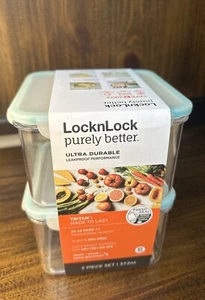 Contenedor cuadrado de almacenamiento de alimentos/ panadero Locknlock Purely Better - 2 piezas | 37,2 OZ - Imagen 1 de 6