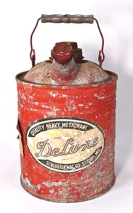 Vintage Deluxe Metal Gas Can by Schlueter Mfg Co. - Very Nice Rustic Appeal! - Picture 1 of 5