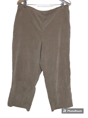 Pantalones de pana para mujer Alfred Dunner talla 18 tostados bolsillos elásticos en la cintura usados en excelente estado Foto 1 de 4