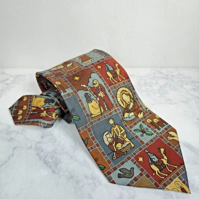 Corbata vintage alas de águila para hombre belén Navidad cristiana estrella seda usada en excelente estado Foto 1 de 4