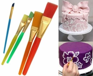 5 piezas Pinceles de pintura para decoración de helados de pasteles Fondant para desempolvar artesanías azucareras herramienta de arcilla - Imagen 1 de 6