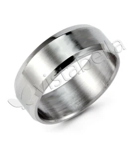 Mens Brushed Polished Stainless Steel Solid Band Ring-ssr68 - Picture 1 of 2