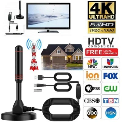 5600 Miles Digital TV Antenna 1080P 4K Waterproof HDTV Amplified Outdoor Indoor - Image 1 of 4