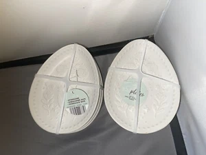 Crofton strukturiertes Steinzeug Frühling Eierteller weiß 7”x5,5” (2 Sets von 4) Ostern - Bild 1 von 4