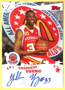 Thaddeus Young RC 2006 Topps McDonald's All-American Rookie Auto!Georgia F RC - Picture 1 of 2
