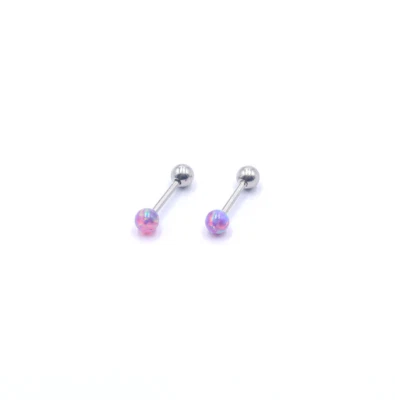 Unisex A Pair STAINLESS STEEL SCREW BACK Opal Round Ball Stud EARRINGS 3mm PE30 - Image 1 of 4