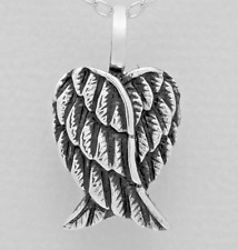 925 Sterling Silver Angel Wing Heart Love Heart Pendant +Gift Bag (No Necklace)