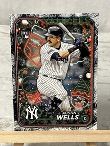 2024 Topps Holiday Baseball Austin Wells Tree Glitter Rookie Card #H2 Yankees - Picture 1 of 2