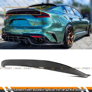REAL CARBON FIBER HIGHKICK DUCKBILL TRUNK SPOILER WING FOR 2018-2023 KIA STINGER - Picture 1 of 5
