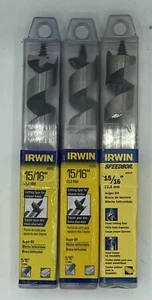 3 brocas perforadoras de madera de barrenadora doble Irwin 49915 15/16X 7-1/2 - Imagen 1 de 1
