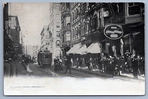 Cartel de tienda de centavos Providence Westminster Street Trolley Rhode Island postal D5 - Imagen 1 de 2