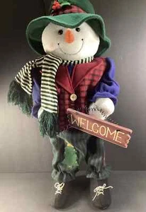 Tommy The Talking Snowman Motion Sensing Christmas Welcome Sign 25" Tall - Picture 1 of 3