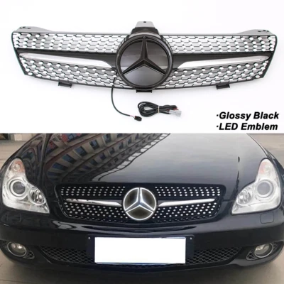 Front Bumper Grille W/LED Emblem For Mercedes-Benz W219 CLS550 CLS500 2005-2008 Foto 1 de 4