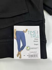 New Time and Tru Black High Rise Stretch Fitted Capri Jegging Size XL Minimalist - Picture 1 of 7