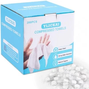 200 PCS Compressed Towel Disposable Thicker Portable Towels Camping Wet Compr... - Picture 1 of 8