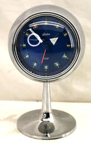 MCM Linden Eye Ball Wind-Up Alarm Clock Aluminum Base Plastic Cover Japan made Cover
