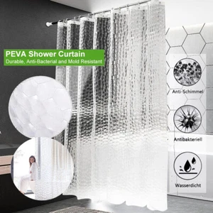 Cortina de Ducha 3D Impermeable Anti Moho Cortina de Baño Cortina Cortina + 12 Anillos - Imagen 1 de 14