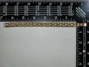 Faux Pearl Bracelet Goldtone 6" - Picture 1 of 6