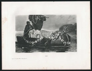 Barcaza funeraria Elaines por Toby Rosenthal 1892 fotograbado impresión antigua - Imagen 1 de 4