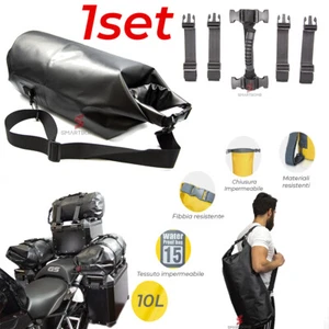 SAC ÉTANCHE À LA POUSSIÈRE POUR MOTO 10L + SANGLES DE FIXATION UNIVERSELLES - Bild 1 von 12