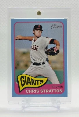 2014 Topps Heritage Minors Chris Stratton Blue Border 1/1 #35 True One of One - Image 1 of 3