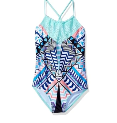 Traje de baño Jantzen niñas Little Deser Darlings estampado tribal talla 12 7804 Foto 1 de 2