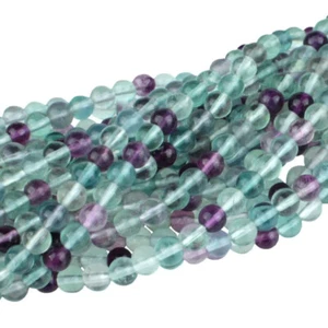 Dakota Stones Banded Fluorite 4mm Round Gemstones. 8" Strand. FLU4RD-8 - Picture 1 of 1