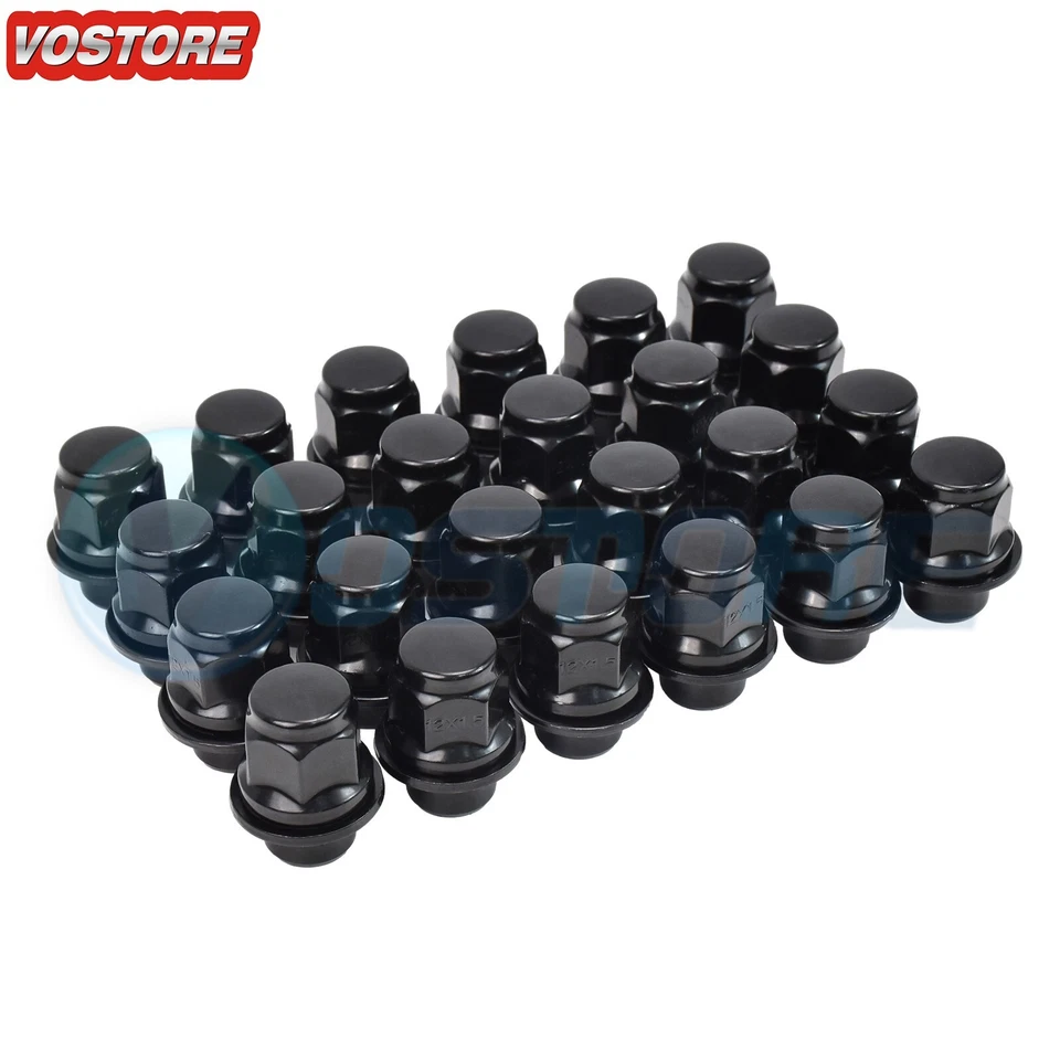 (24) Arandela de asiento de tuercas magníficas negras 12x1,5 para Toyota/Lexus 4Runner FJ Tacoma Foto 1 de 4