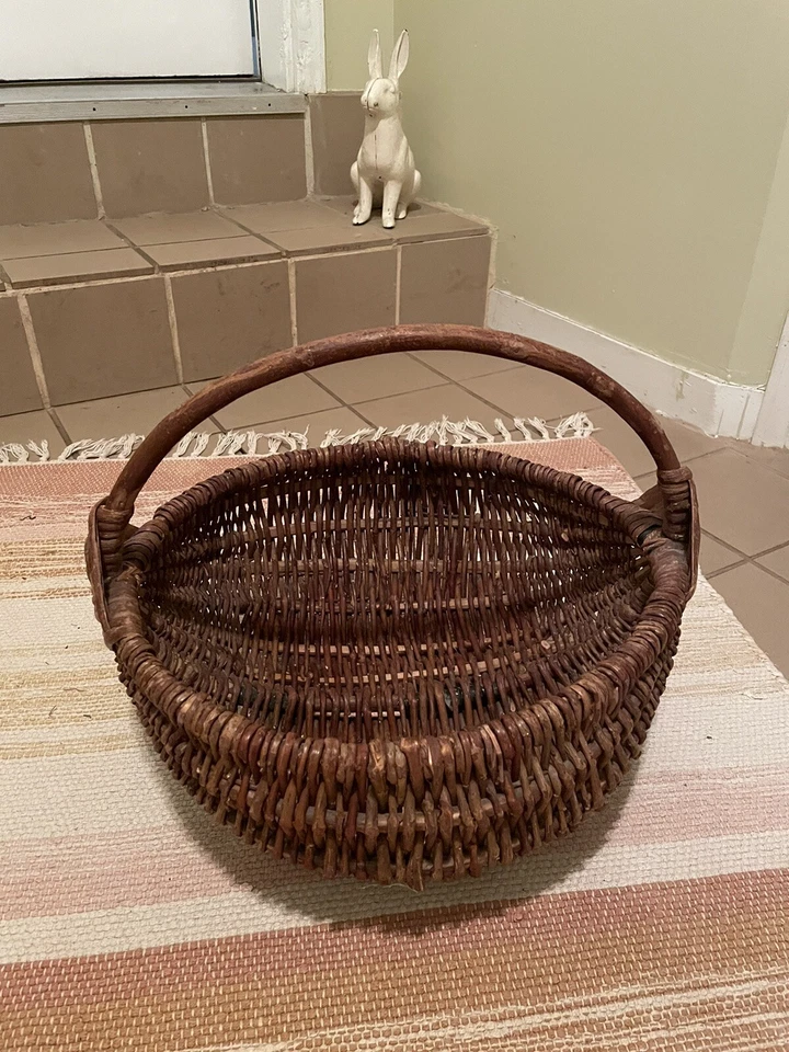 复古手工编织瓜形聚会篮 — 第 1/4 张图片