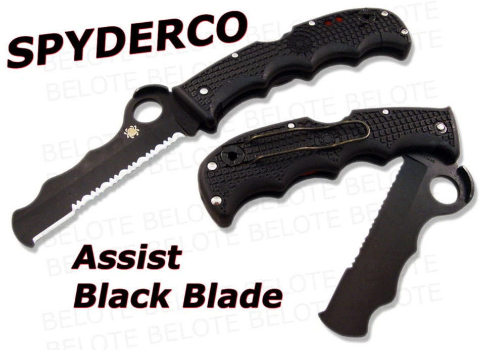 Spyderco Assist Black Blade Serrated Folder C79PSBBK - Image 1 of 1