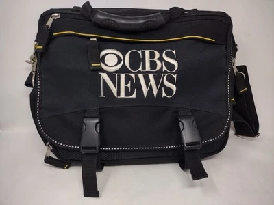 De colección Cbs News Resistente Negro Lona Cosida Maletín Bolso Mensajero Acolchado Foto 1 de 4