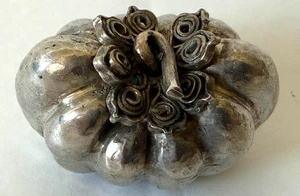 Caja baratija calabaza vintage de plata de ley 925 - Imagen 1 de 8