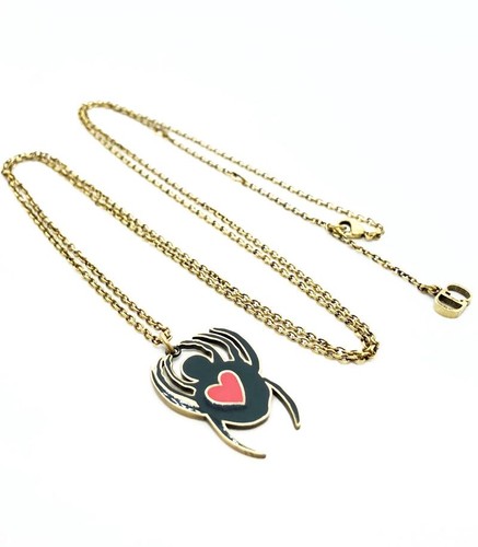 Collana lunga Christian Dior ragno colore oro raccordi metallo Hear GP donna