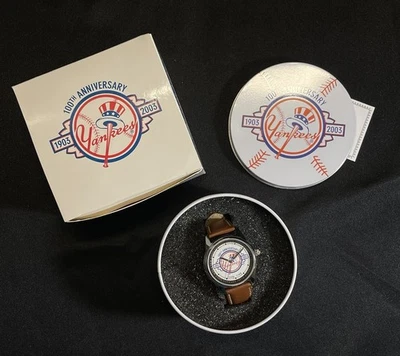 Vintage 2003 New York Yankees 100th Anniversary Game Time Watch In Tin NIB New - Image 1 of 4