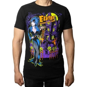T-shirt Kreepsville Elvira Haunted House maglietta carnevale ghouls pipistrelli S-M-L-XL-2X-3X - Foto 1 di 3