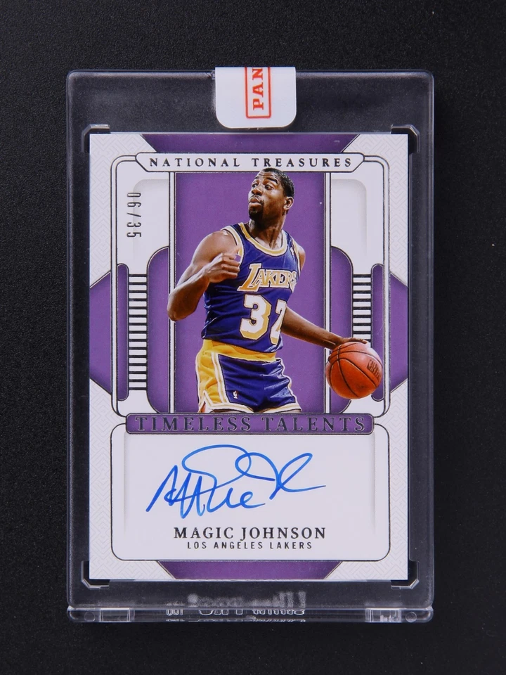 2024-25 Panini National Treasures Timeless Talents Magic Johnson Auto 06/35 #HX - Image 1 of 2