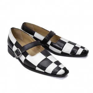 COMME des GARCONS Checker Switching Leather Shoes Size About US 8(K-130863) - Picture 1 of 12