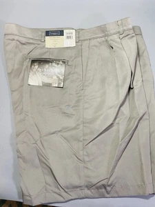 Pantaloncini Haggar 44W stucco pieghettato tasche anteriori stile tecnico midrise nuovi con etichette - Foto 1 di 13
