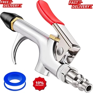 Druckluft Ausblaspistole Set, Profi 2-Wege Anschluss Luftdüse Ausblaspistole mit Gummi  - Bild 1 von 6