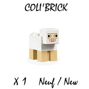 Lego Minecraft Minifig - Le mouton / Sheep Brick Built - White - minesheep07 NEW - Picture 1 of 1
