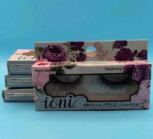 Lot/4 Ioni 3D Faux Mink Lashes Eyelashes Feathery Natural Curl Reusable Handmade - Picture 1 of 4