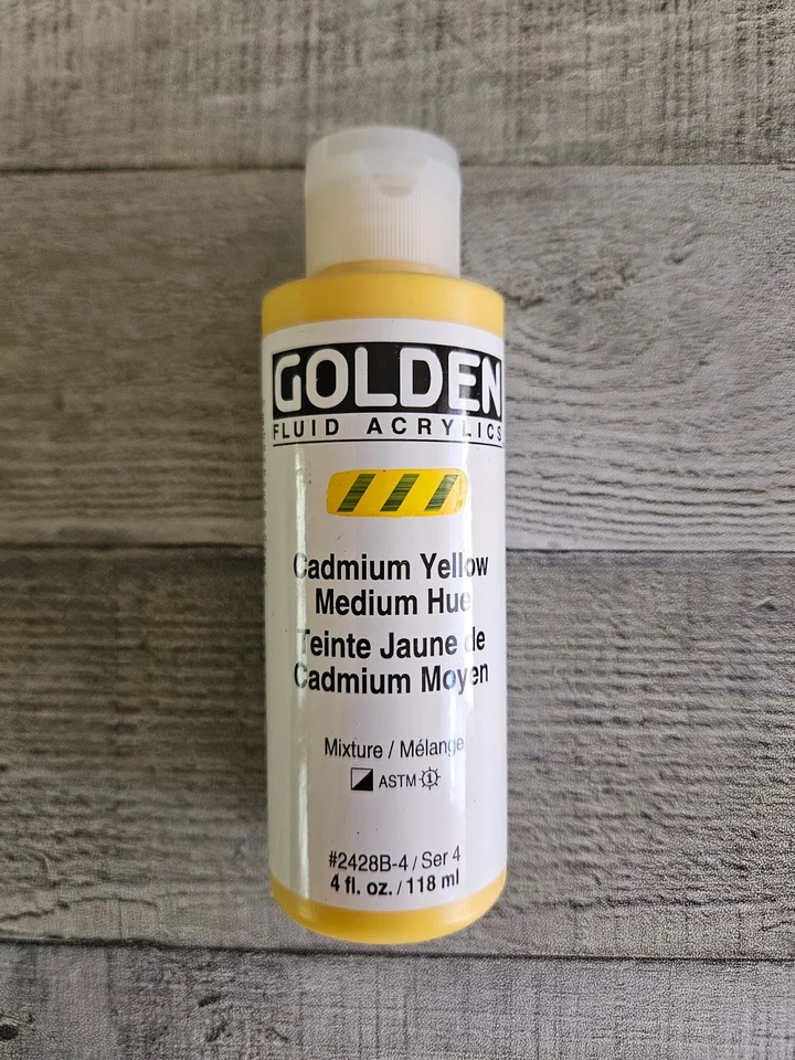Golden Fluid Acrylics Artist Paint 4-Fl Oz Bottle ~ Cadmium Yellow Medium Hue - Image 1 of 1