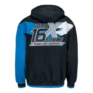 XL John Force NHRA Racing Sweatshirt Hoodie Jacke komplett gefüttert. Bestickt - Bild 1 von 7