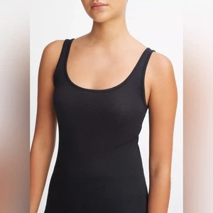 Eileen Fisher Damen-Tanktop Größe XS schwarz Jersey Strick U-Ausschnitt Stretch neu mit Etikett - Bild 1 von 14