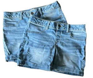 Lot of 2 SO Denim Shorts Girls' Size 14 Light Wash With Cuff And Stretch - Picture 1 of 7