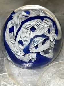Pisapapeles vintage azul Murano y celosía decoración vidrio - Imagen 1 de 6