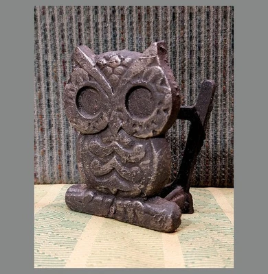 Servilletero OWL Vintage Años 70 ~ MCM ~ Hierro Fundido Sólido 41/4" Alto ~ Se Puede Pintar Foto 1 de 4