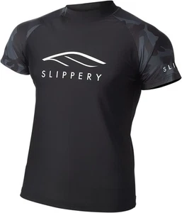 Slippery Short Sleeve Rashguard Shirt Black/Camo X-Small - Picture 1 of 1