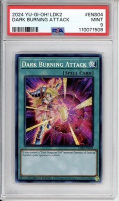 PSA 9 Dark Burning Attack Yu-Gi-Oh! Limited Edition LDK02-ENS04 - Image 1 of 2