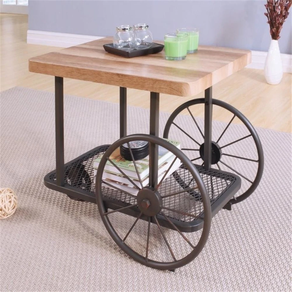 Acme Francie End Table in Antique Gray Finish 82862